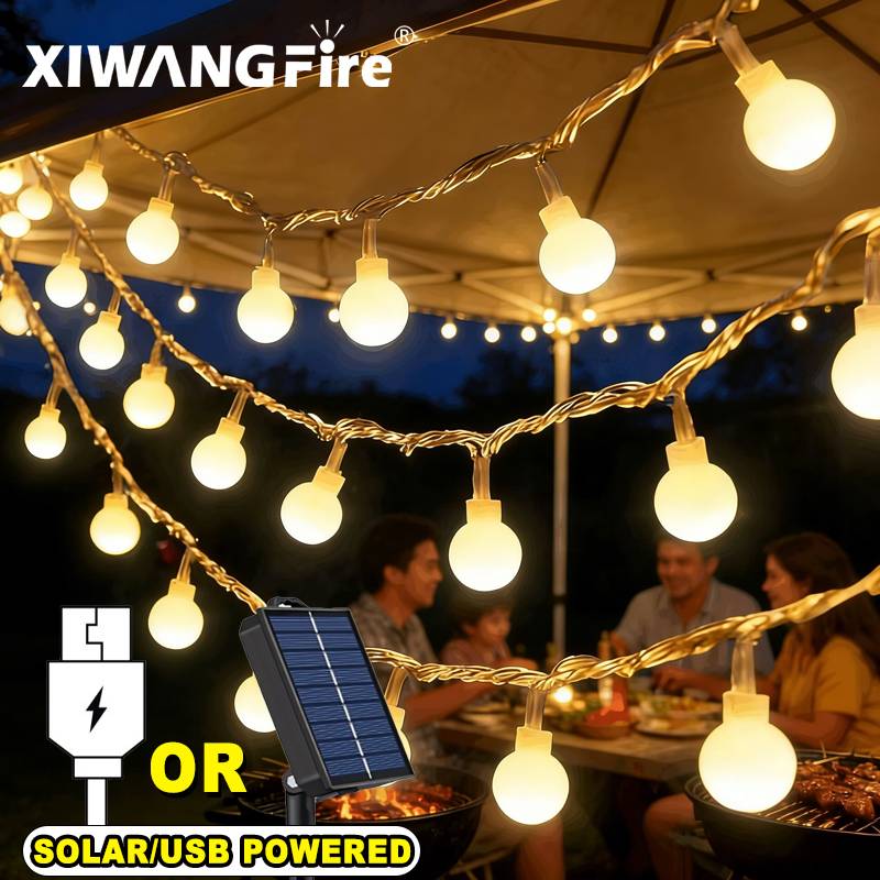Bonsai Garden Ornaments - 3-10M Solar/USB/Battery String Lights, Fairy Globe