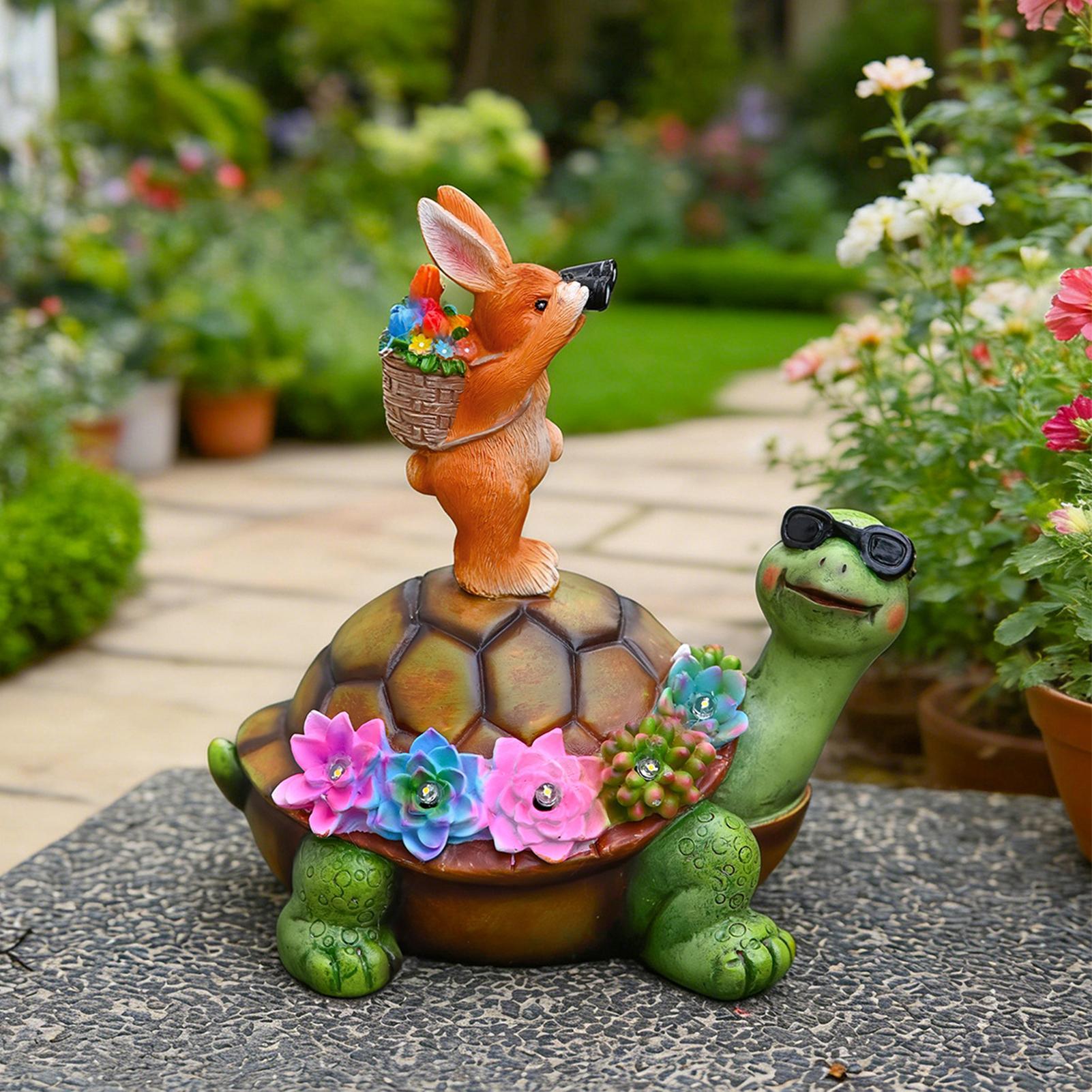 Bonsai Garden Ornaments - NEW Outdoor Figurine Lights Bunny Turtle