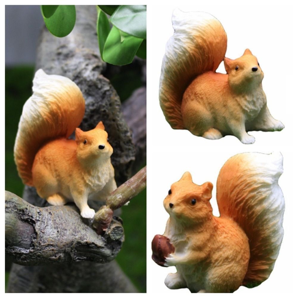 Bonsai Garden Ornaments - High-quality Resin Crafts Squirrel Statue Realistic