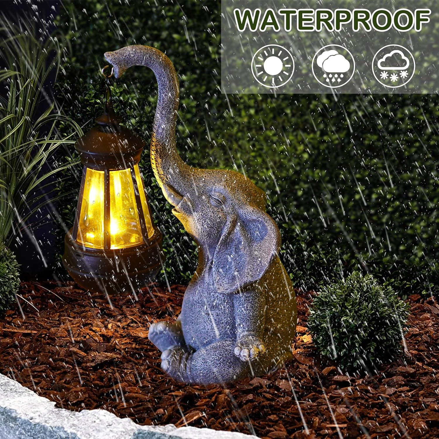1PC Resin Elephant Garden Stat - Bonsai Garden Ornaments ulasan dan harga