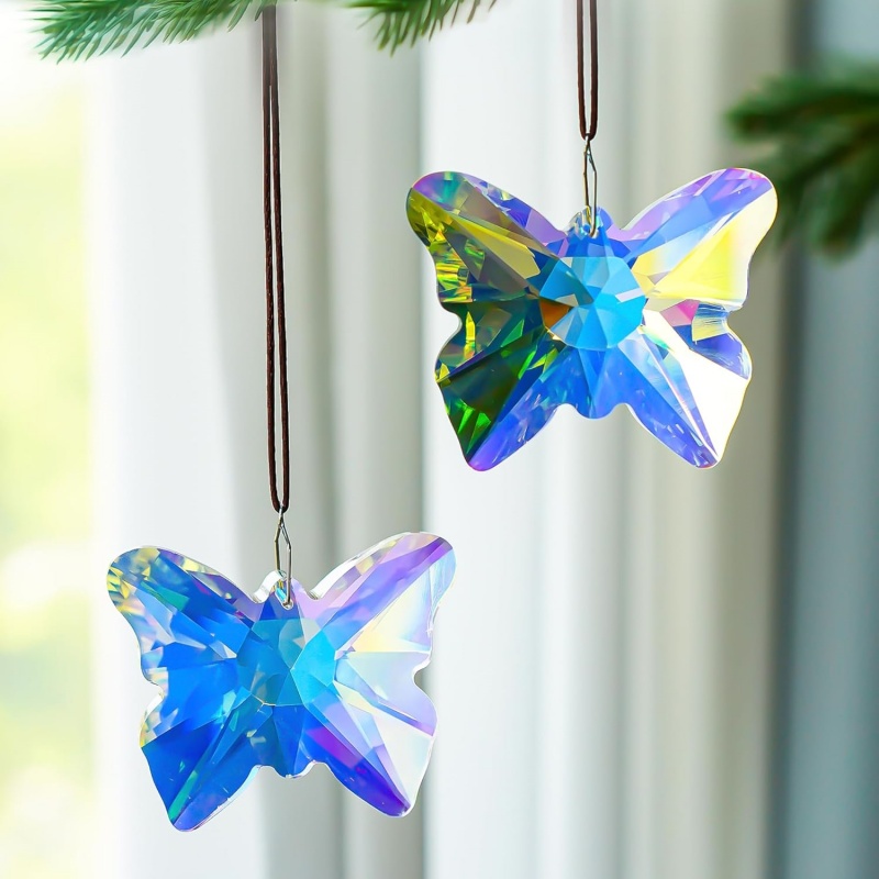 Crystal Hanging Butterfly Dolp - Bonsai Garden Ornaments ulasan dan harga