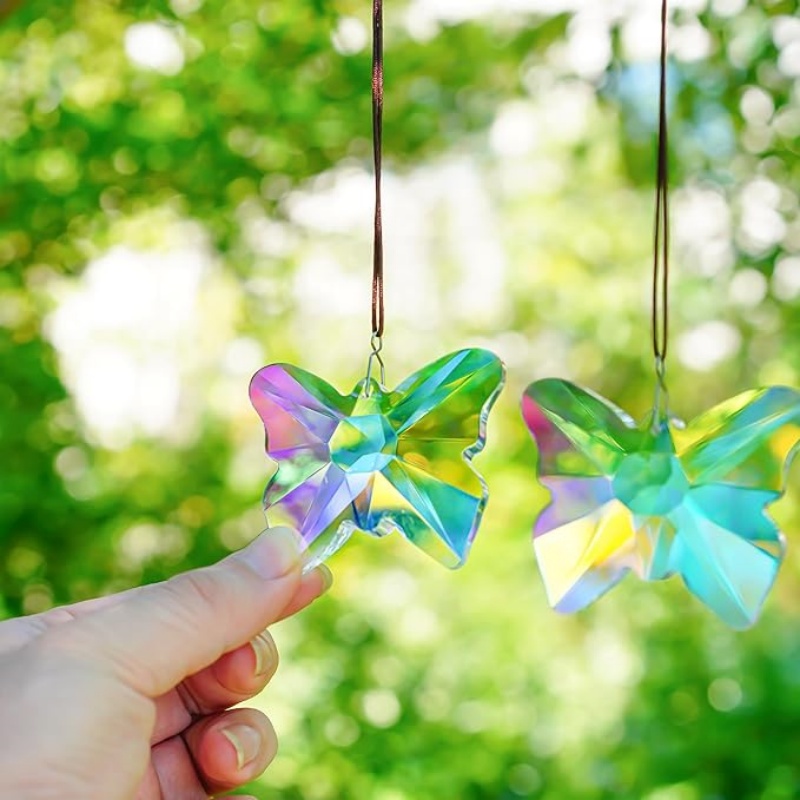 Crystal Hanging Butterfly Dolp - Bonsai Garden Ornaments ulasan dan harga