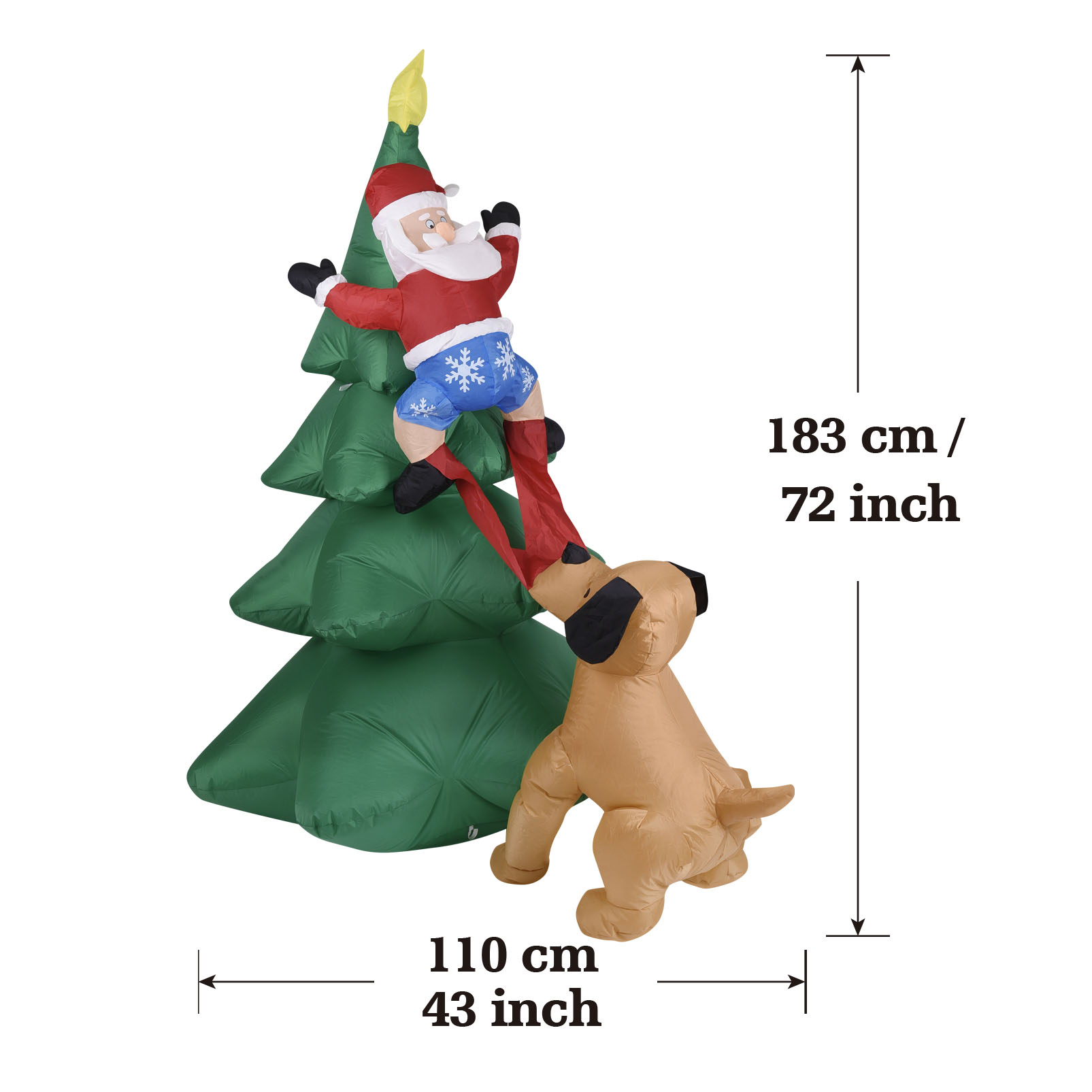 Christmas Inflatable Dog  w/Sa - Bonsai Garden Ornaments ulasan dan harga