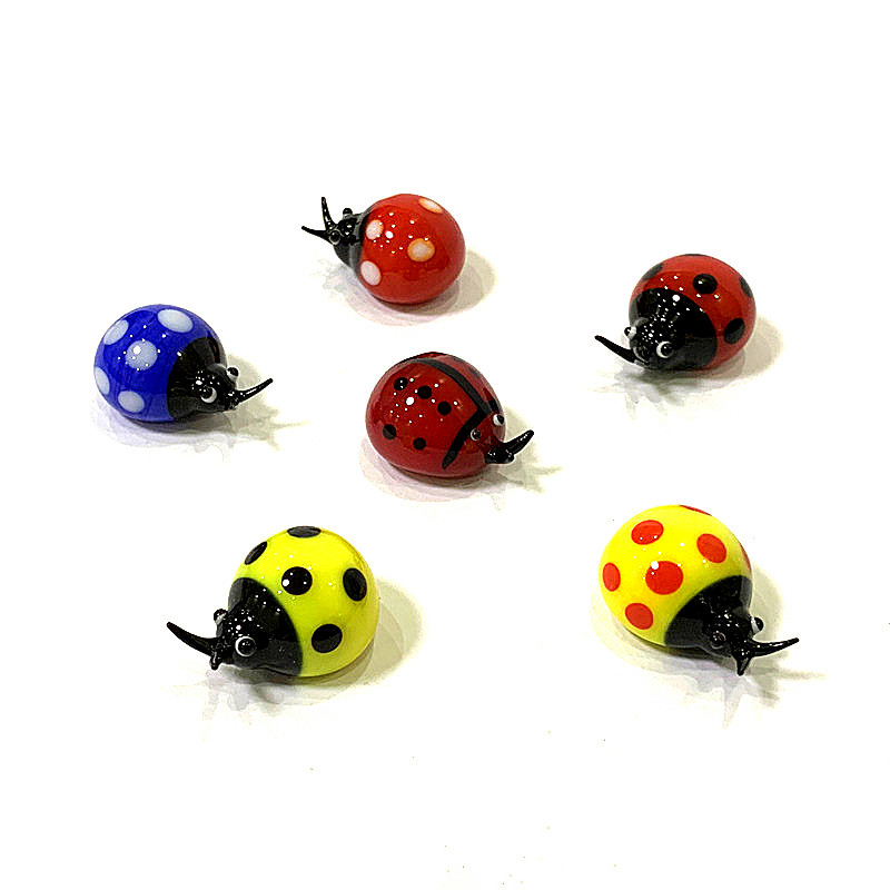 Colorful Mini Glass Ladybug Fi - Bonsai Garden Chinese Garden ulasan dan harga