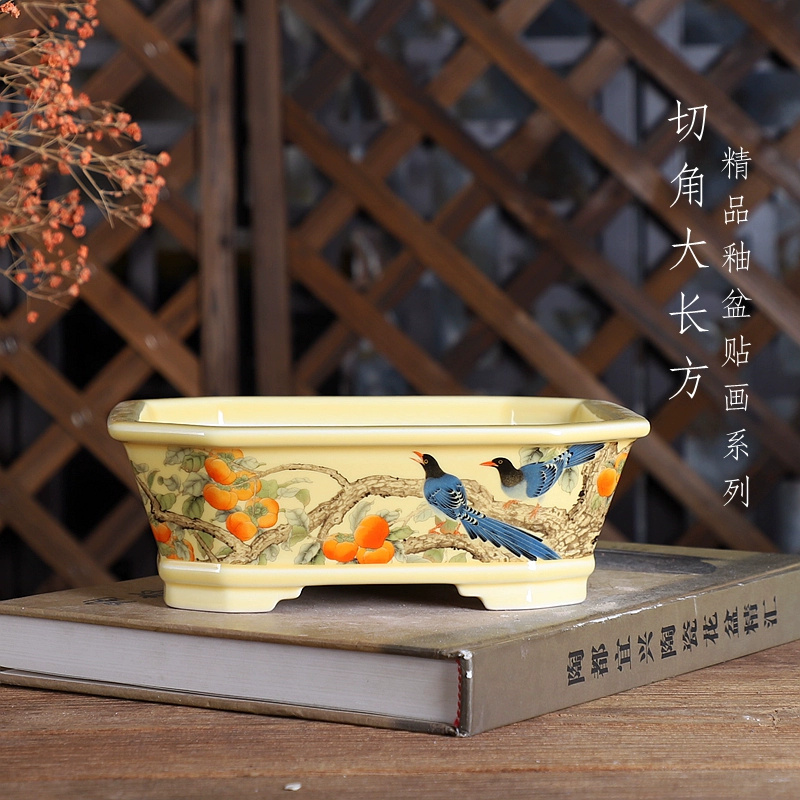 Porcelain Rectangle Bonsai Pot - Bonsai Garden Chinese Garden ulasan dan harga