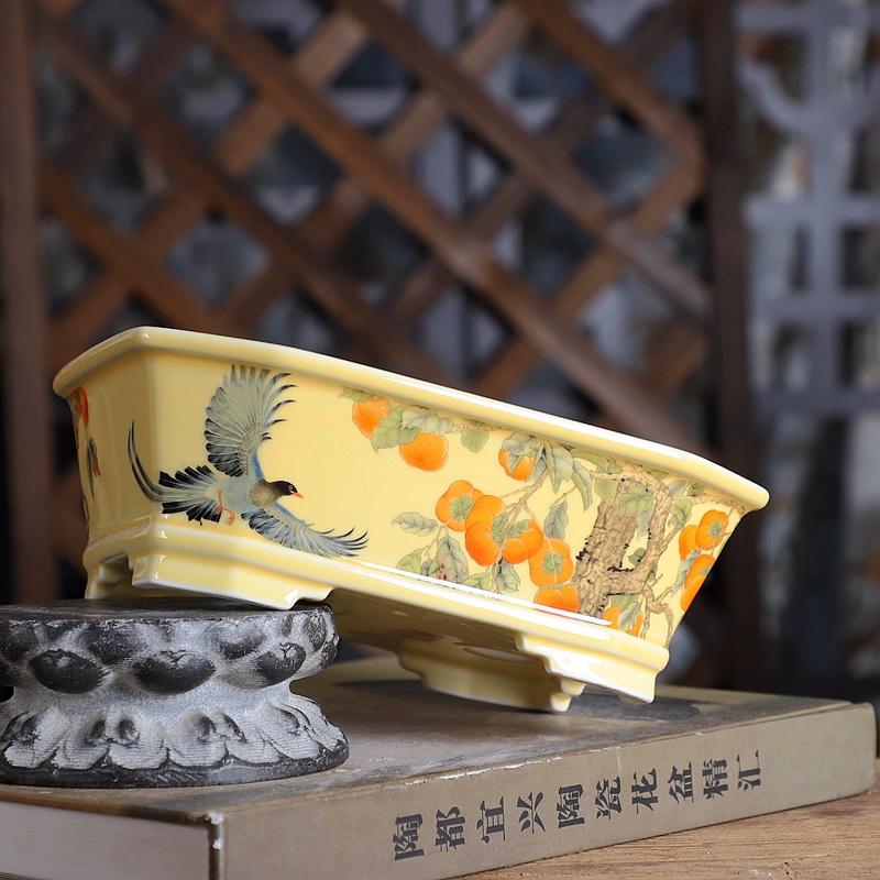 Porcelain Rectangle Bonsai Pot - Bonsai Garden Chinese Garden ulasan dan harga
