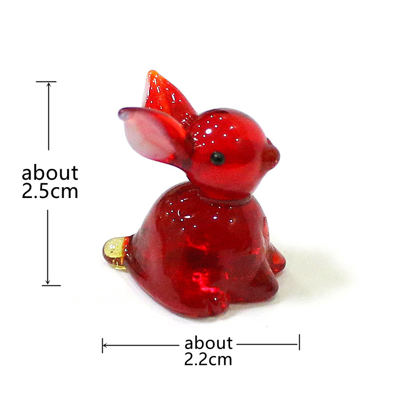 2pcs Mini Glass Bunny Figurine - Bonsai Garden Chinese Garden ulasan dan harga