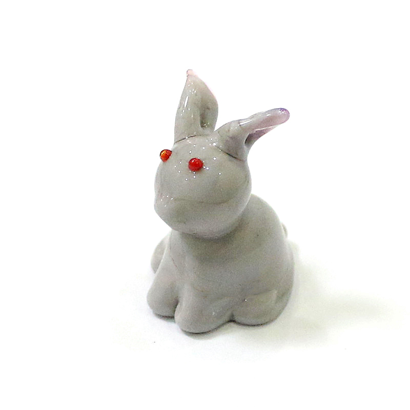 2pcs Mini Glass Bunny Figurine - Bonsai Garden Chinese Garden ulasan dan harga