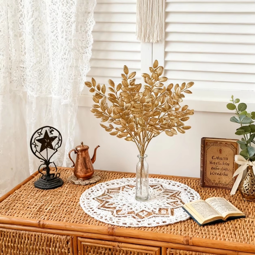 10Pcs Artificial Plants Golden - Bonsai Garden Bench ulasan dan harga