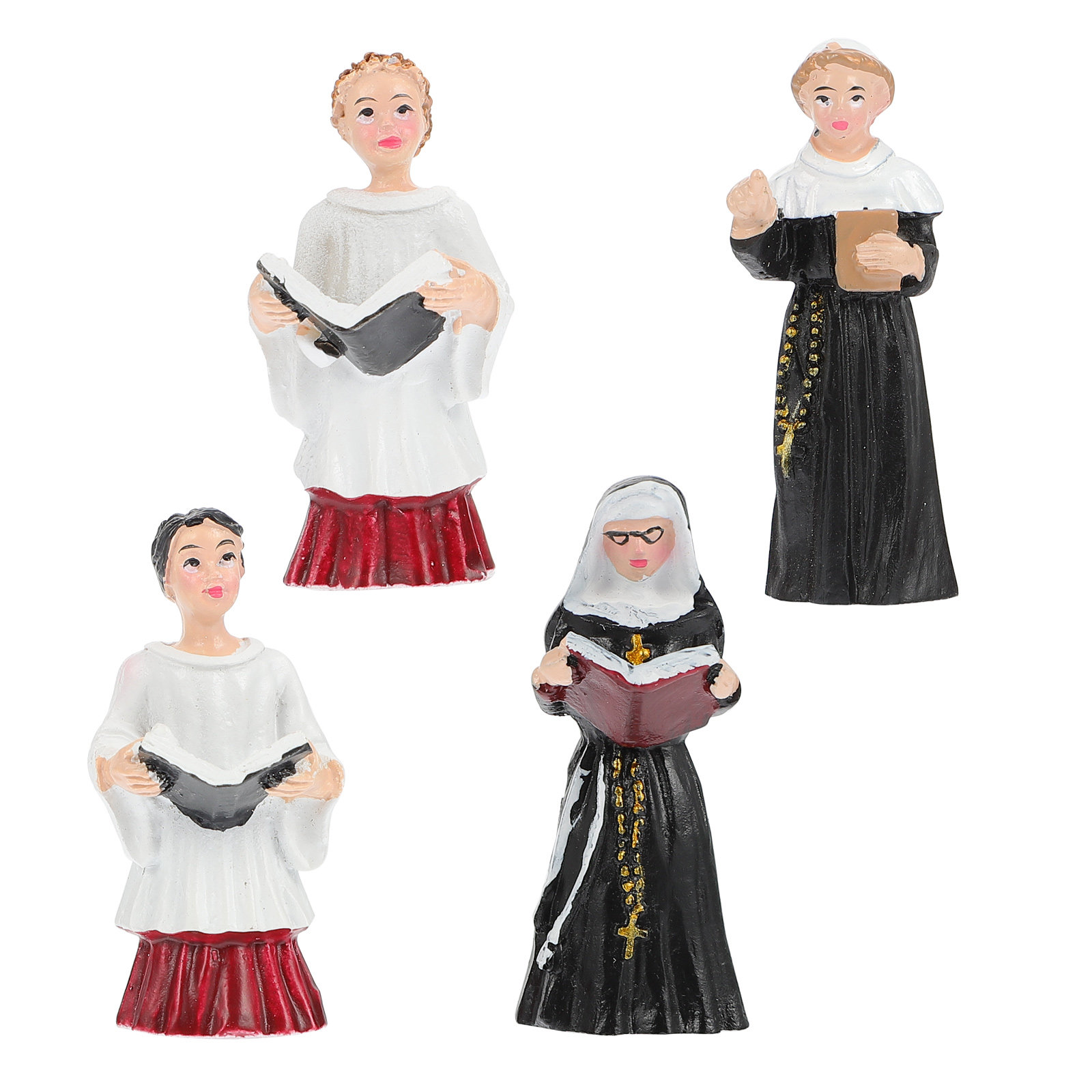 4Pcs Resin Nun Statues Creativ - Bonsai Garden Ornaments ulasan dan harga